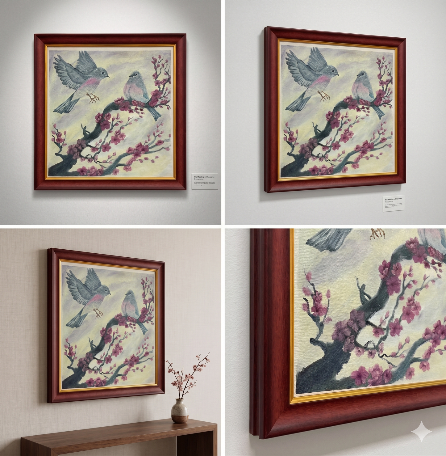 Original Paintings | Blossoms in Conversation,Oil on Canvas, 12x12 in(Un-Framed)