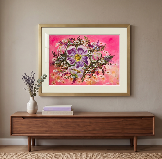 Original painting , Pop of Pink 🌸,Acrylic on canvas 16x12 in(Un-Framed)