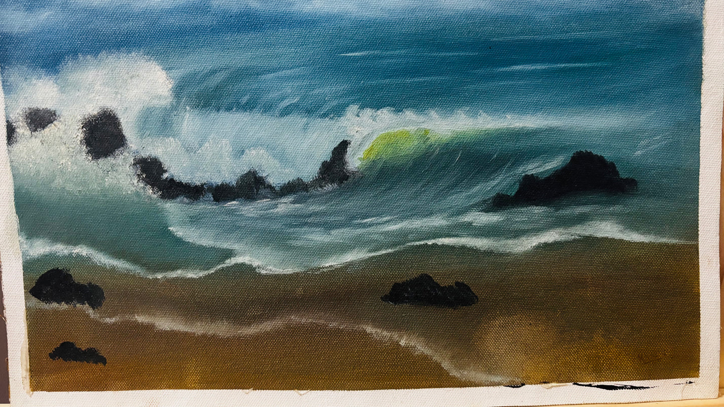 Ocean’s Serenity | Oil on Canvas, 12x16 in(Un-Framed)