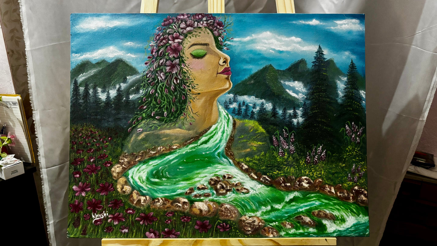 Original Paintings | Mother Nature|Oil on Canvas, 18x24 in ( Framed)