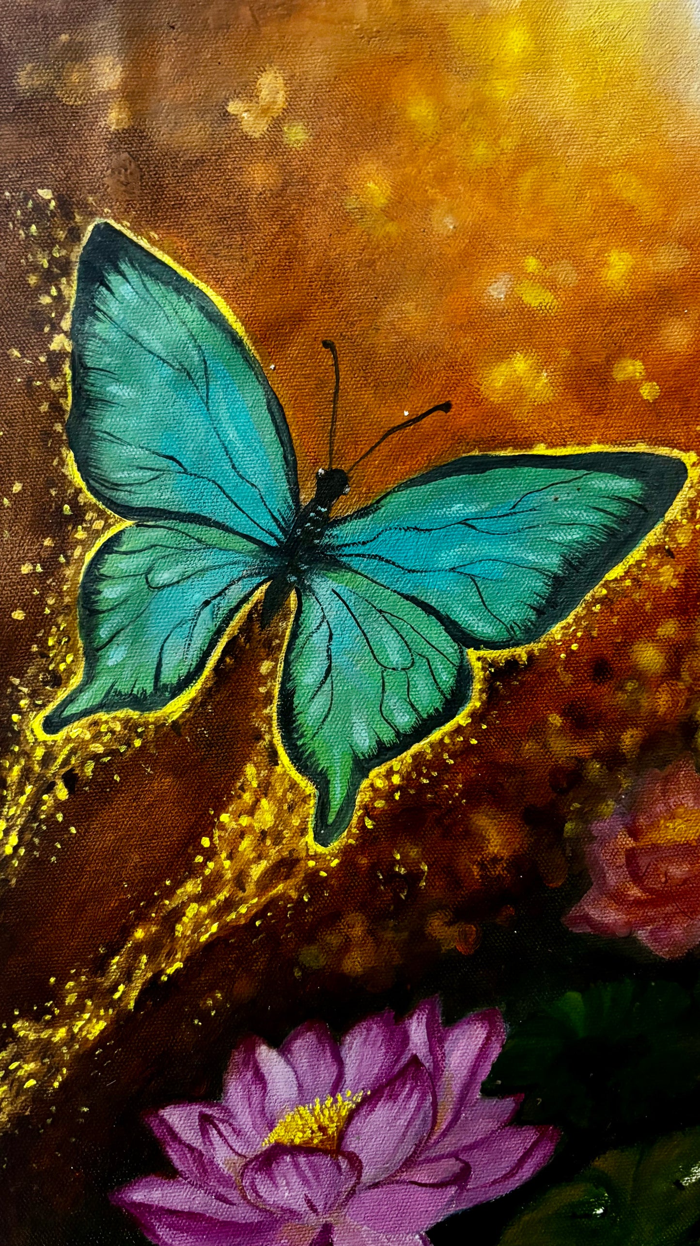 Original Paintings |Golden Departure|18x14 in (Un-Framed)