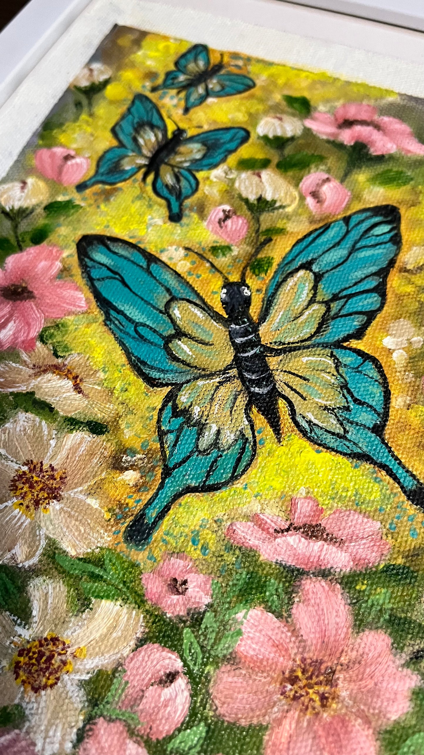 Original Paintings ,Whispers of Spring Wings,Oil on Canvas, 10x8 in (un-Framed)