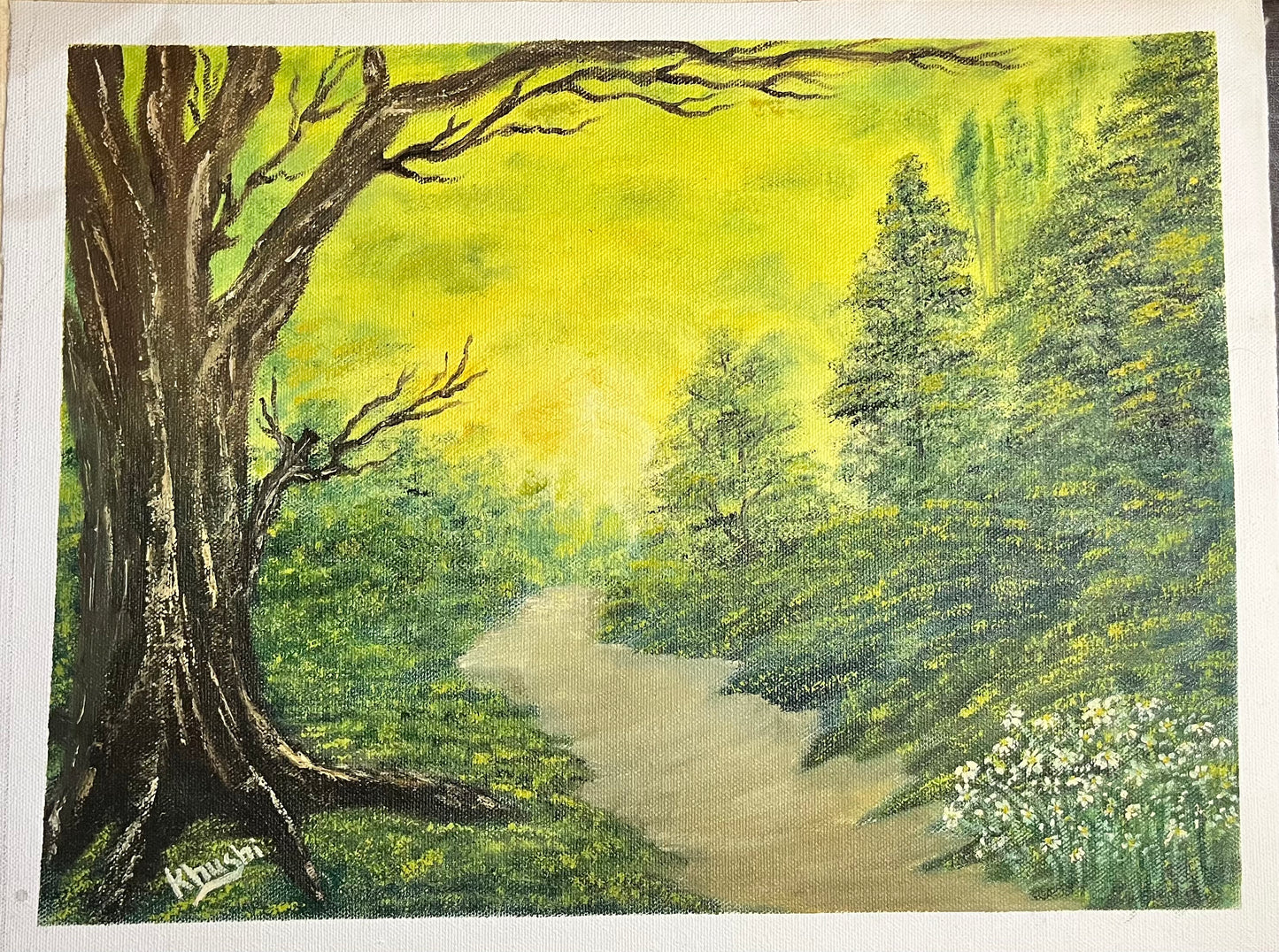 Original Paintings | Forest Glow,Oil on Canvas, 12x16 in (Un-Framed)