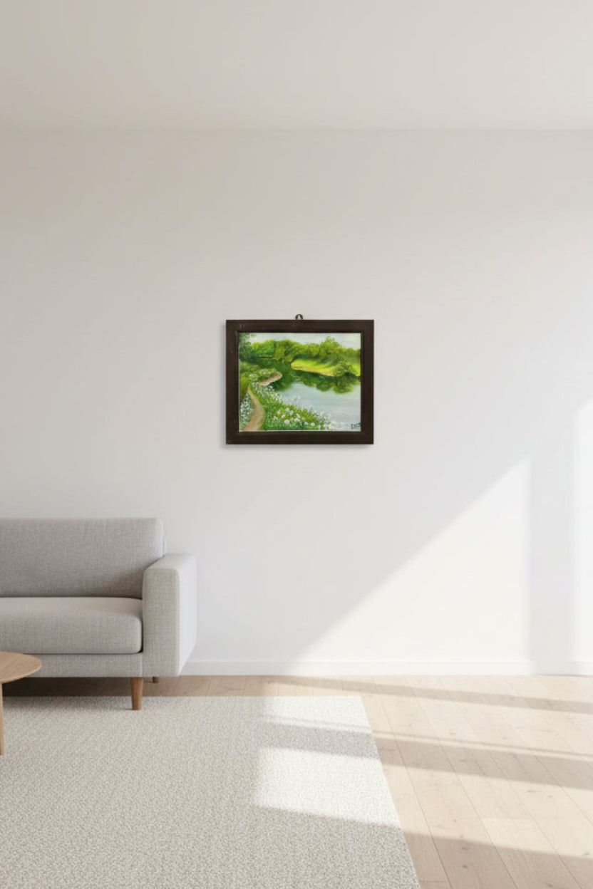 Original Paintings | The Secret Path |Oil on Canvas 13X11 in (Framed)