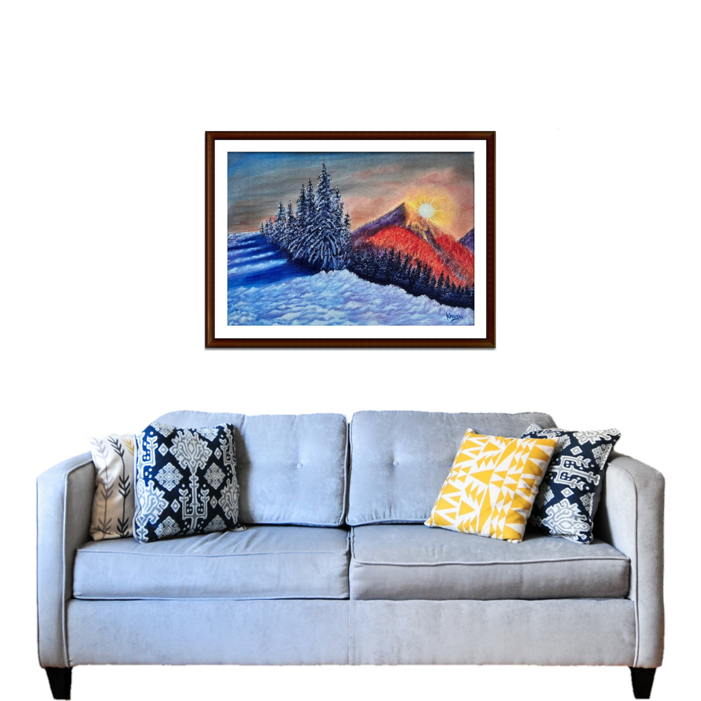 Original Paintings |Golden Silence of Winter,Oil on Canvas, 14x18 in(Framed)