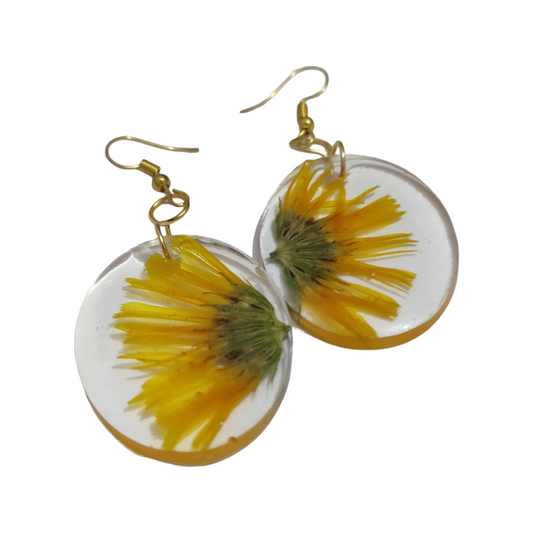 Handmade UV Resin Earrings | Real Dried Flowers & Painted Art