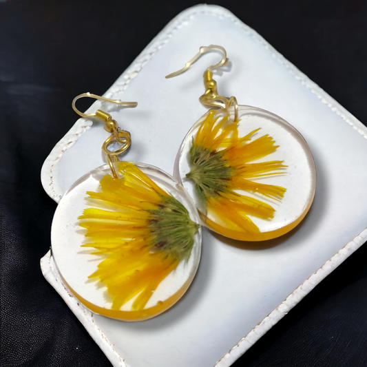 Handmade UV Resin Earrings | Real Dried Flowers & Painted Art