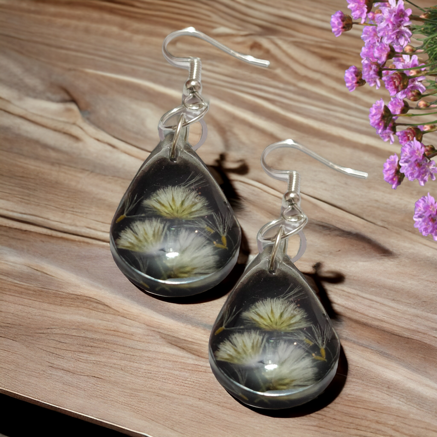 Make a Wish: Delicate Seed Pod UV Resin Earrings