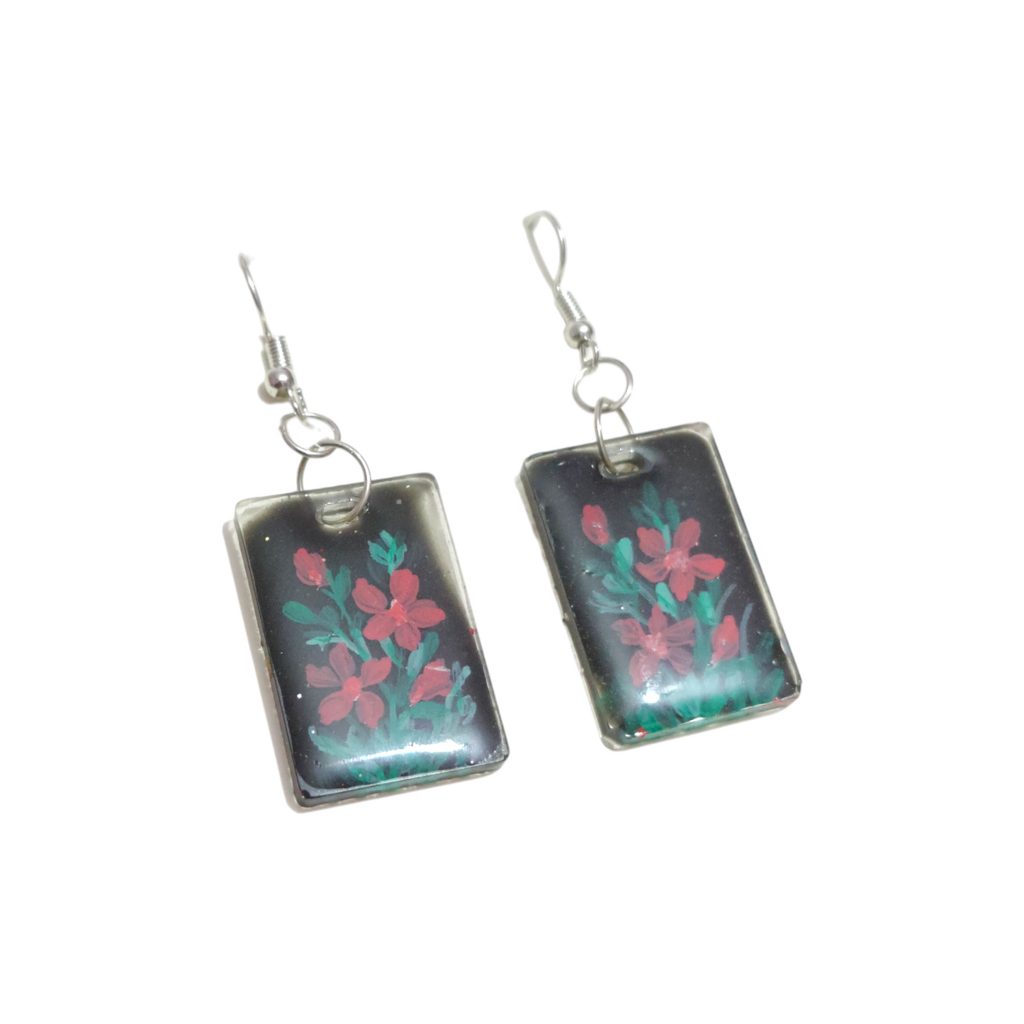 Handmade UV Resin Earrings | Real Dried Flowers & Painted Art