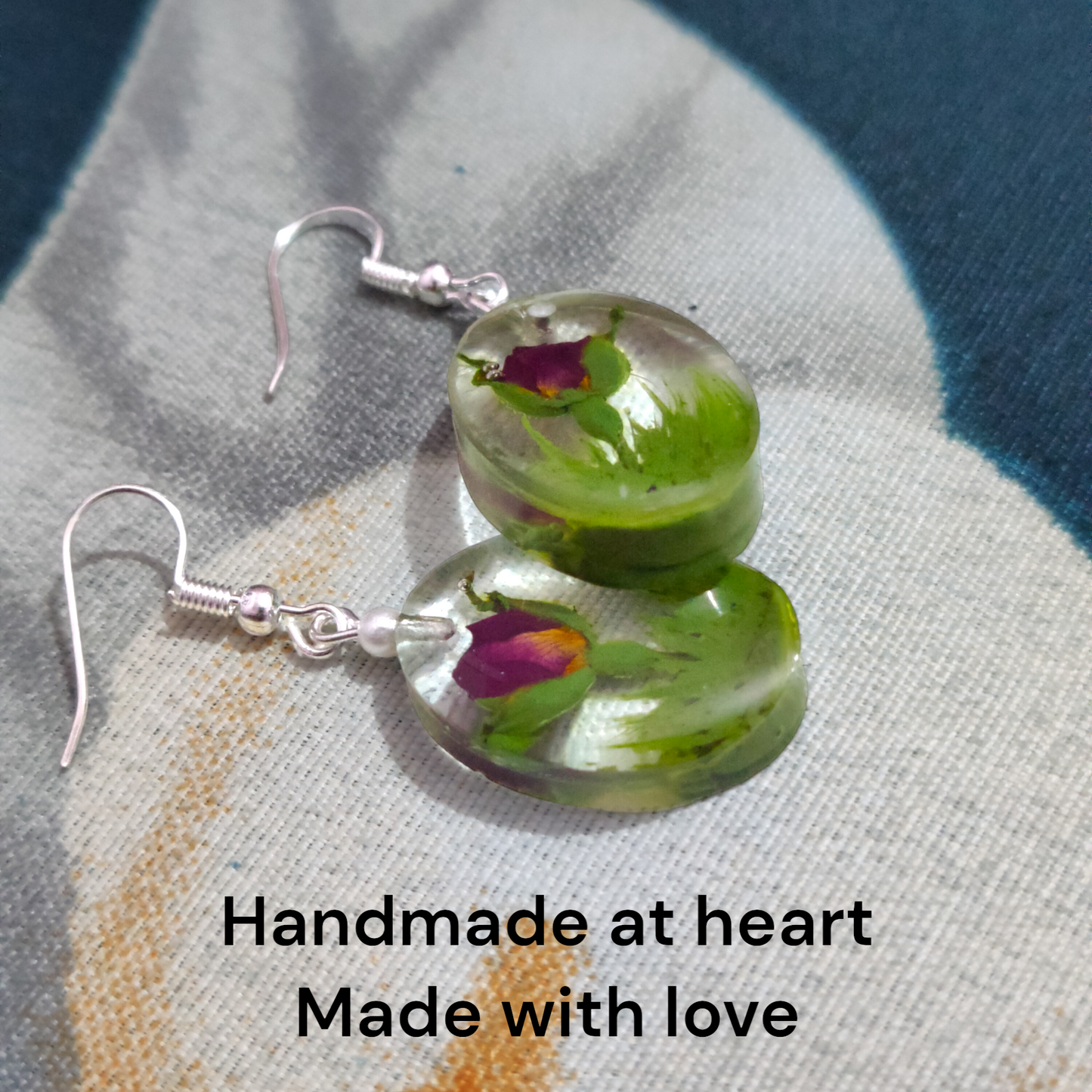 Secret Garden Terrarium: 3D Rosebud UV Resin Earrings