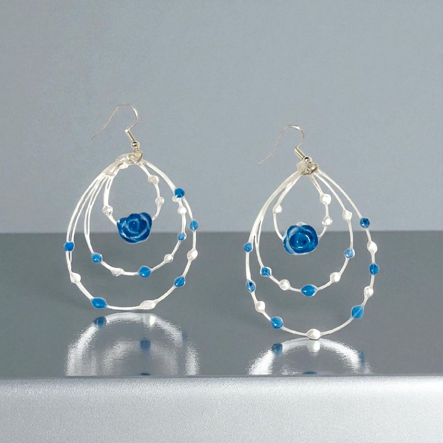 Multi-Layered Teardrop UV Resin Earrings