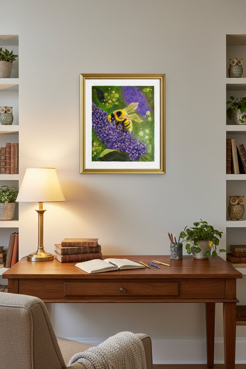 Original Paintings |A Little Visitor|Acrylic on Canvas 12x10 in (Framed)