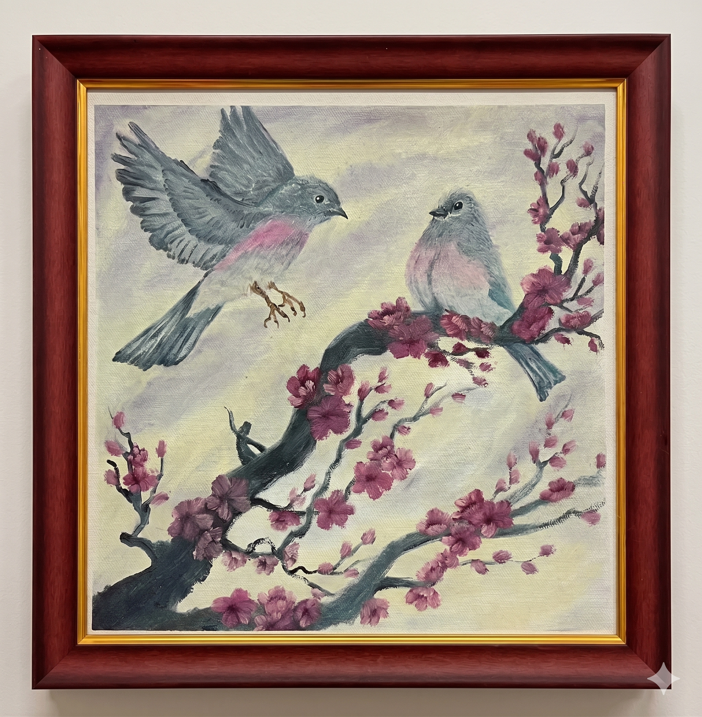 Original Paintings | Blossoms in Conversation,Oil on Canvas, 12x12 in(Un-Framed)