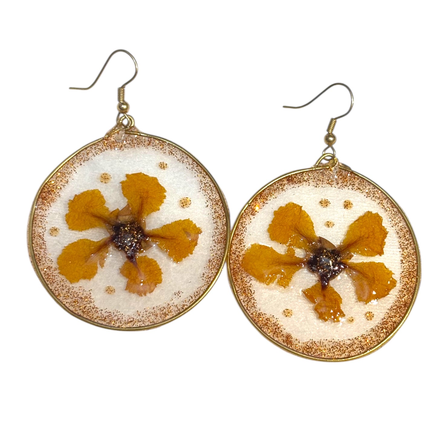 Handmade Original Flower UV  Resin Dangle Earrings