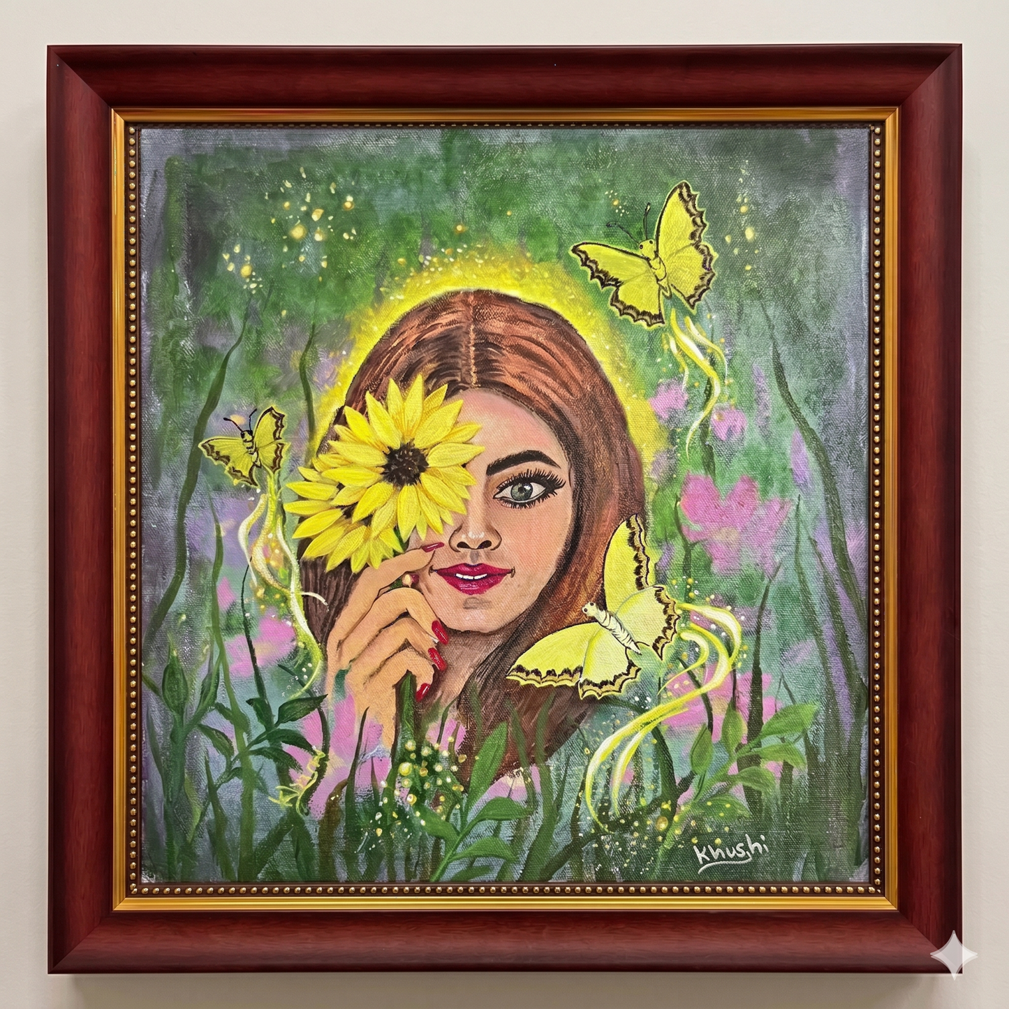Original Paintings |Inner Bloom,Acrylic on Canvas, 12x13 in (Un-Framed)