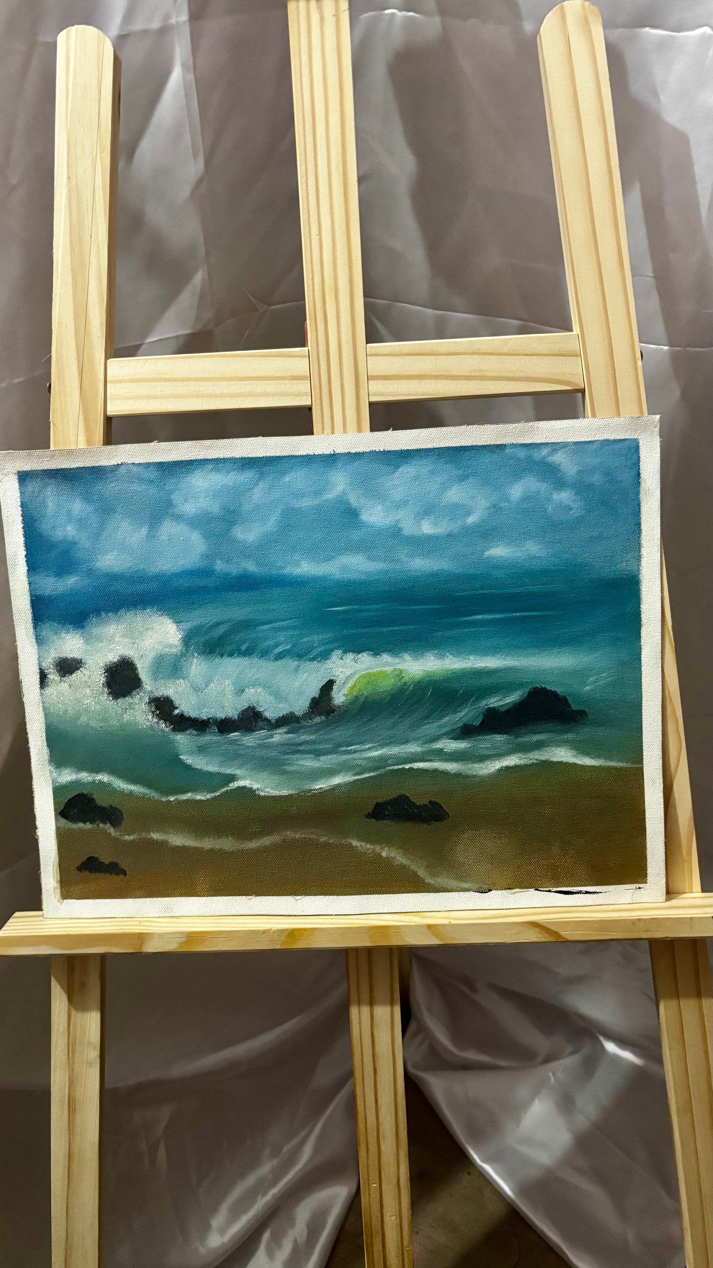 Ocean’s Serenity | Oil on Canvas, 12x16 in(Un-Framed)