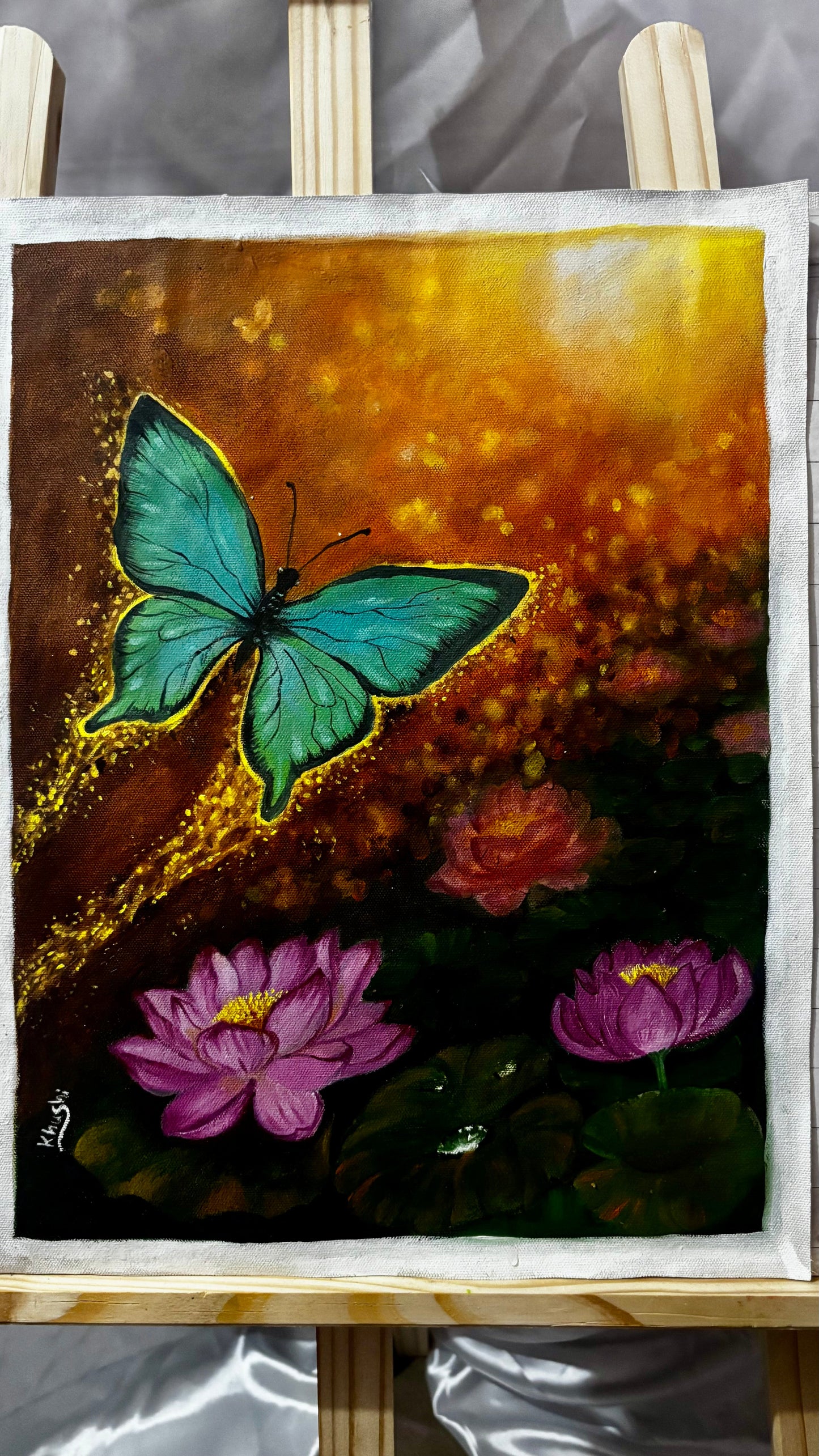 Original Paintings |Golden Departure|18x14 in (Un-Framed)