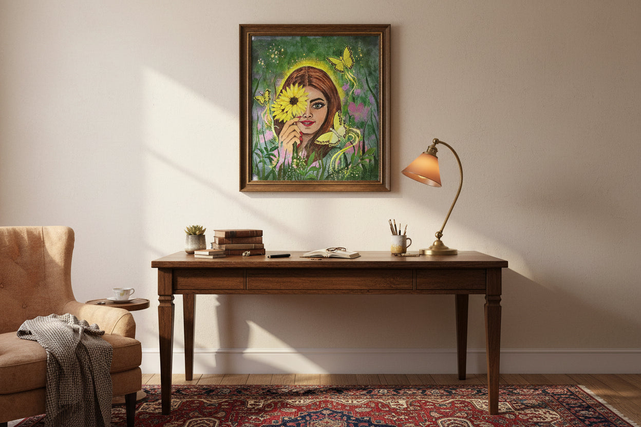 Original Paintings |Inner Bloom,Acrylic on Canvas, 12x13 in (Un-Framed)