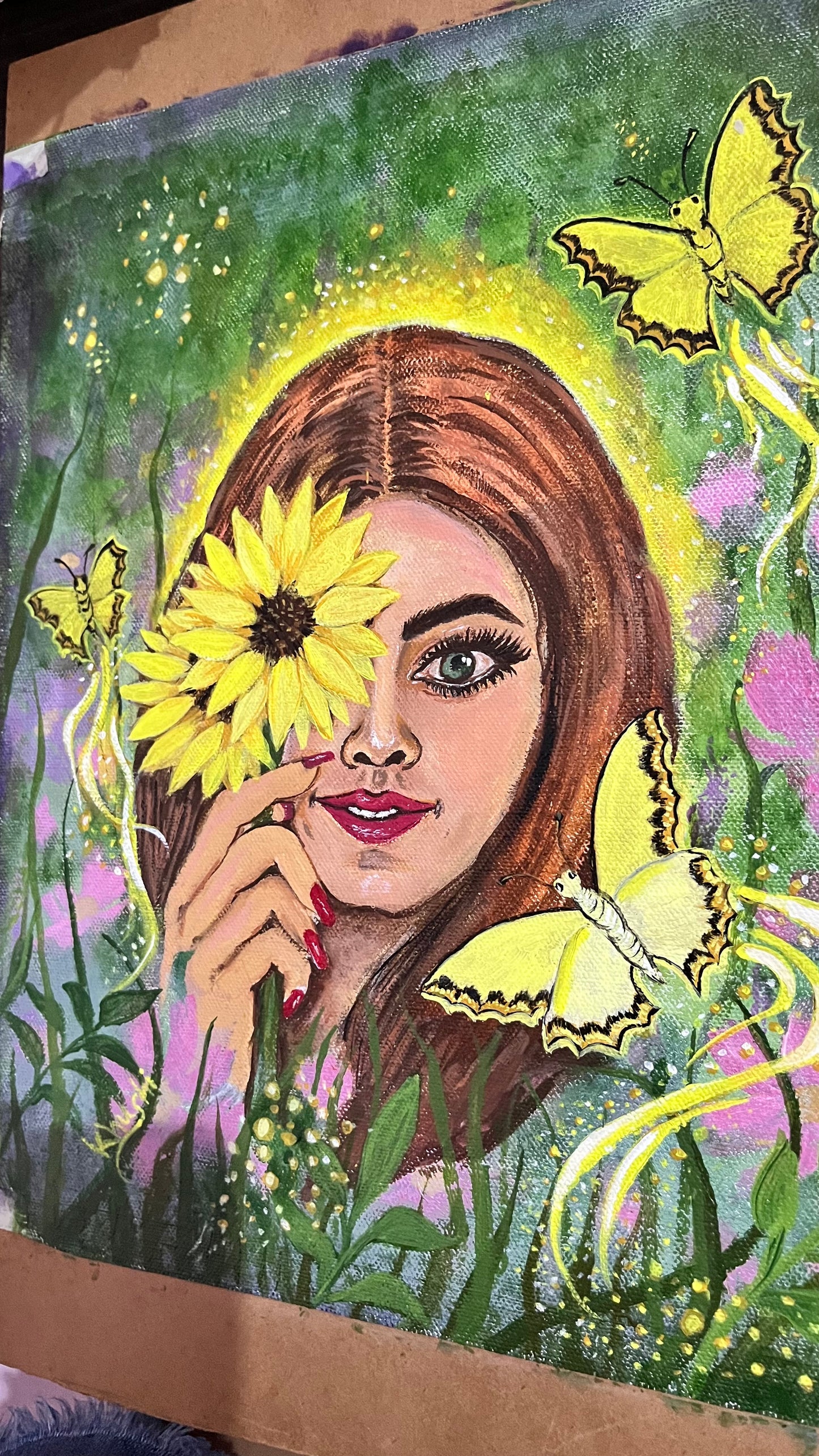 Original Paintings |Inner Bloom,Acrylic on Canvas, 12x13 in (Un-Framed)