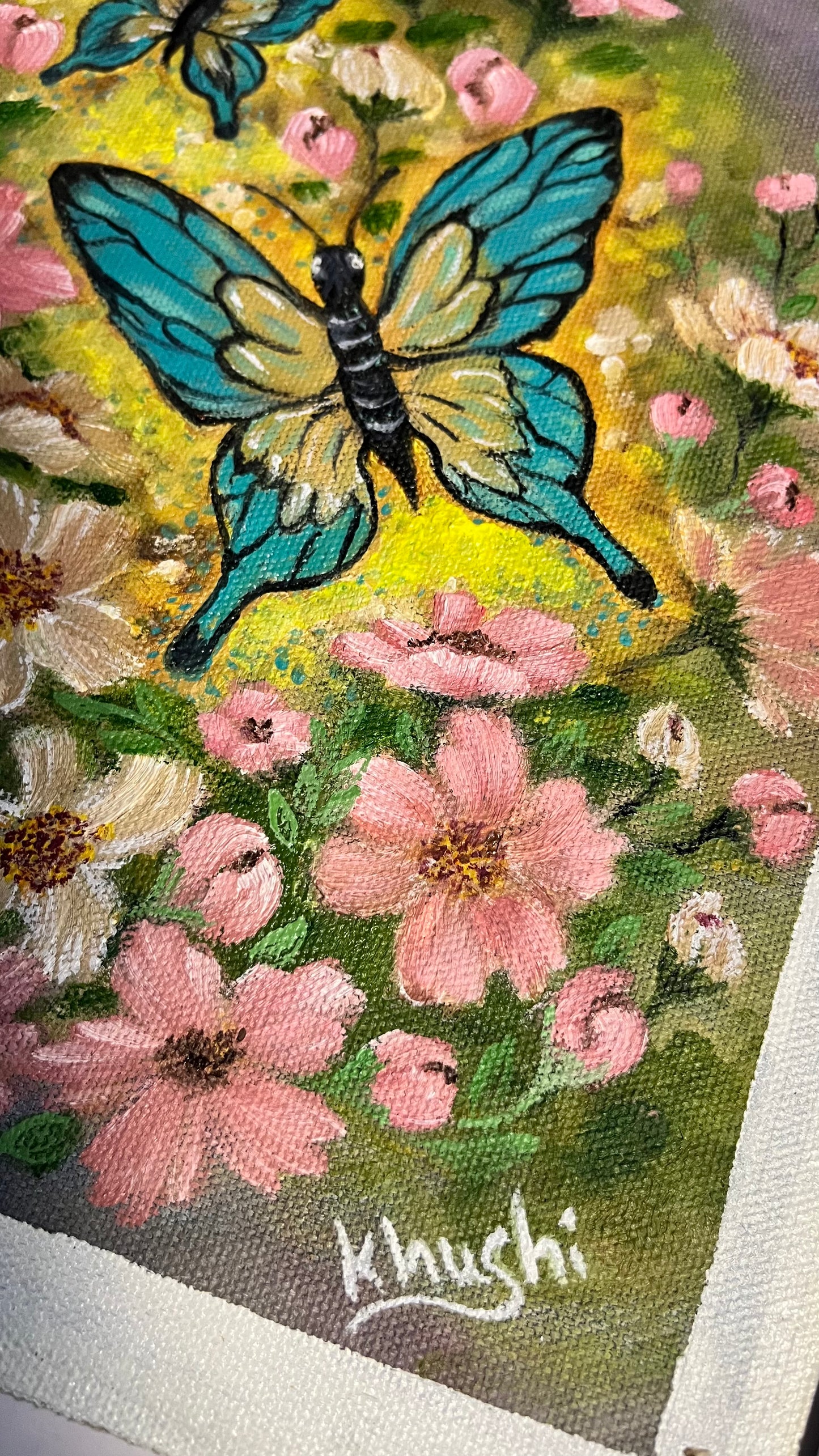 Original Paintings ,Whispers of Spring Wings,Oil on Canvas, 10x8 in (un-Framed)