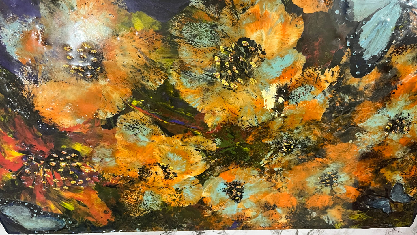 Chromatic Bloomscape,Oil on Canvas, 20x20 in(Stretched Canvas)
