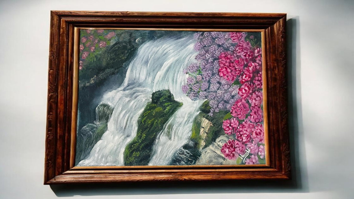 Original Paintings , Whispers of the Falls,Oil on Canvas 16*12in(Un-Framed)