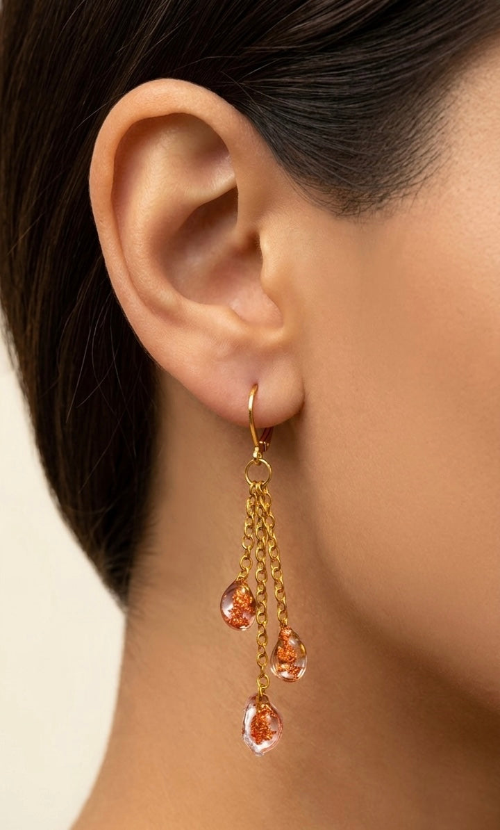 Handmade Resin  Earrings with Preserved Flowers