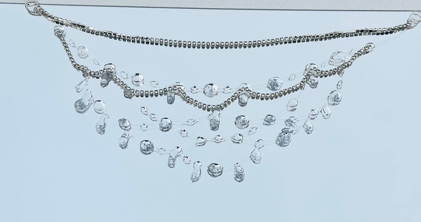 Crystal Waterfall Layered Necklace