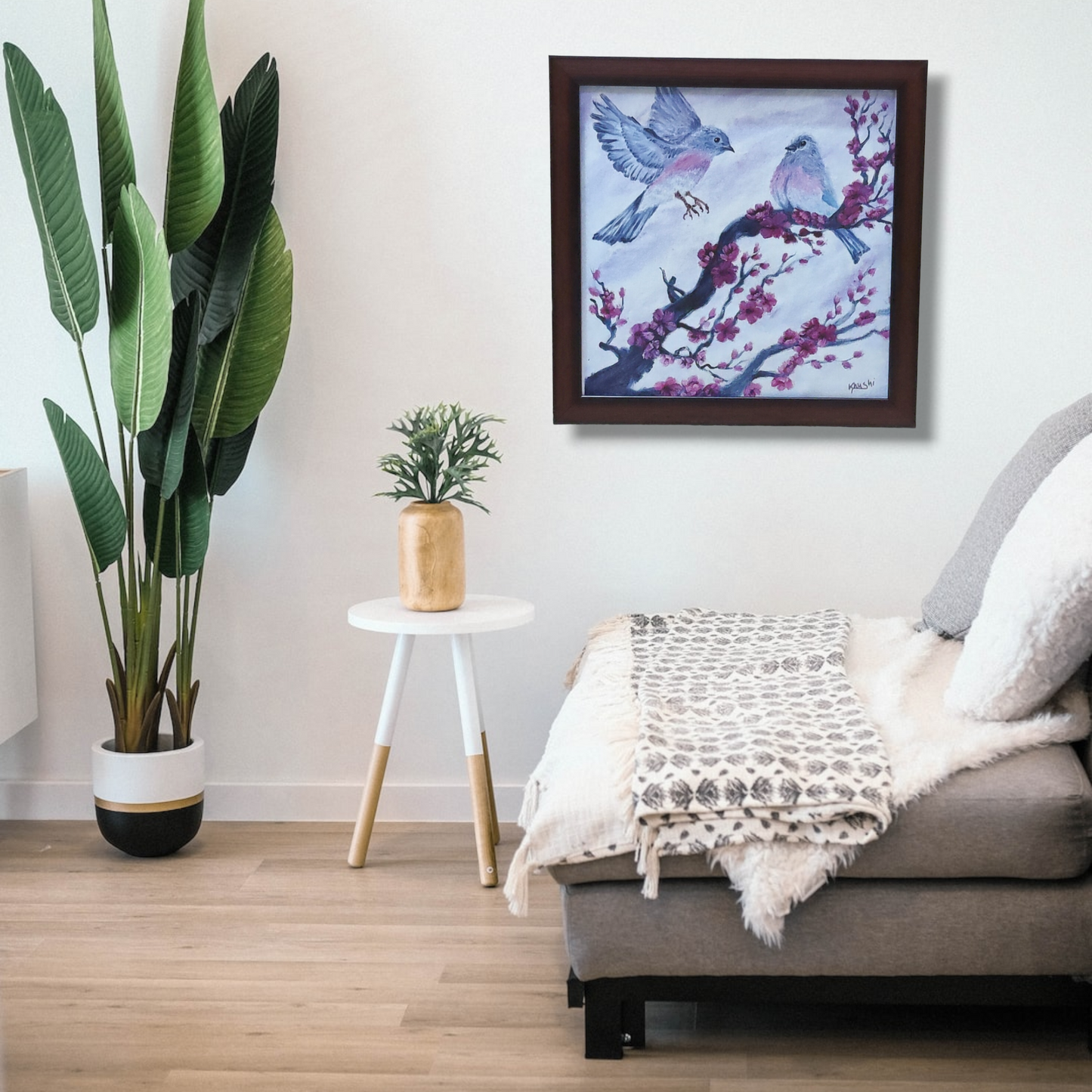 Original Paintings | Blossoms in Conversation,Oil on Canvas, 12x12 in(Un-Framed)
