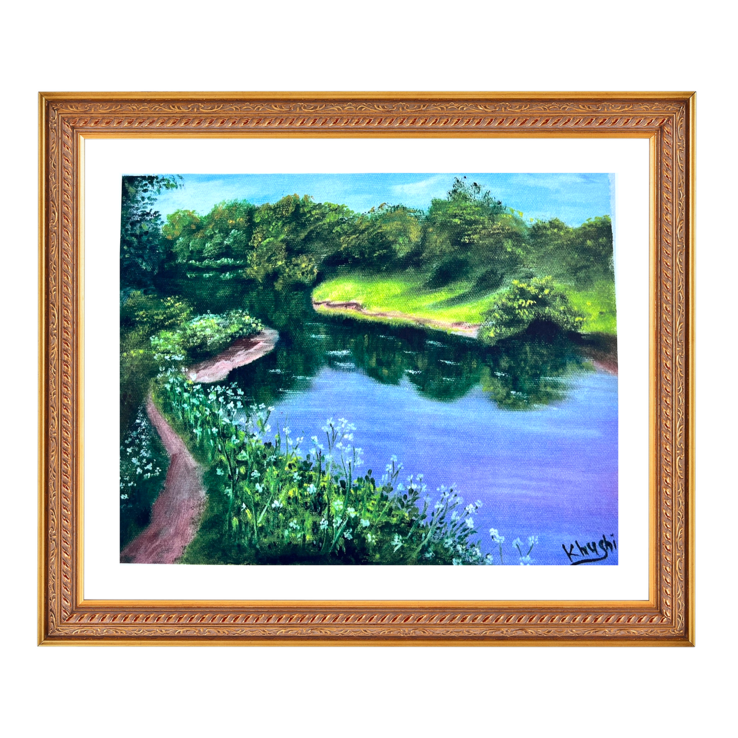 Original Paintings | The Secret Path |Oil on Canvas 13X11 in (Framed)