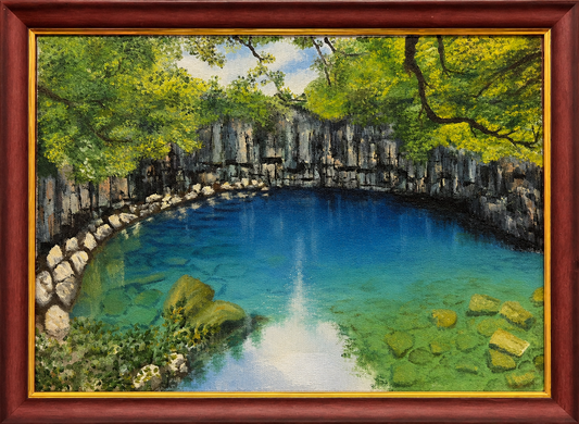 Original Paintings | Hidden Lagoon,Oil on Canvas, 12x16 in(Framed)