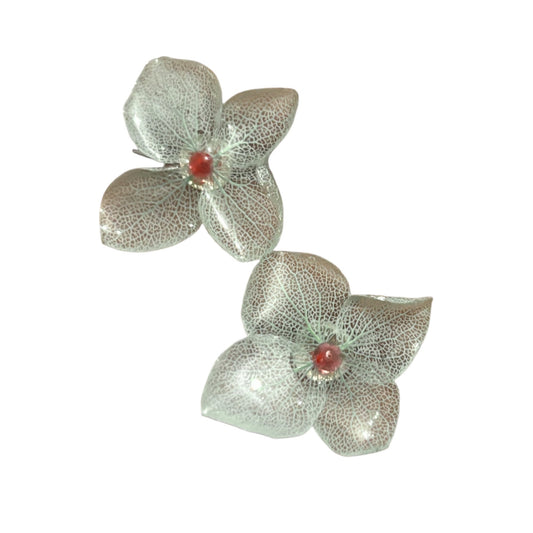 Handmade Hydrangea Flower UV Resin Stud