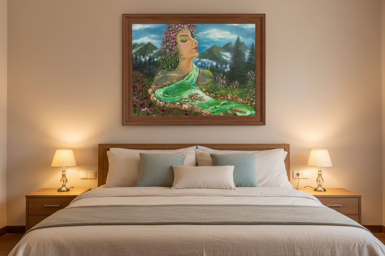 Original Paintings | Mother Nature|Oil on Canvas, 18x24 in ( Framed)